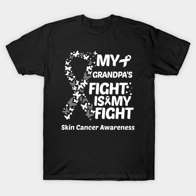 My Grandpas Fight Is My Fight Skin Cancer Awareness T-Shirt by Geek-Down-Apparel